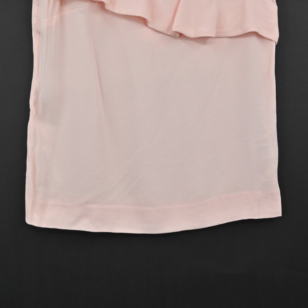 MAJE Womens Lorena Pink Ruffle Top Size S Sleeveless Coquette Black Buttons NEW - Picture 11 of 14